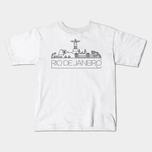 Rio De Janeiro Minimal Skyline Kids T-Shirt